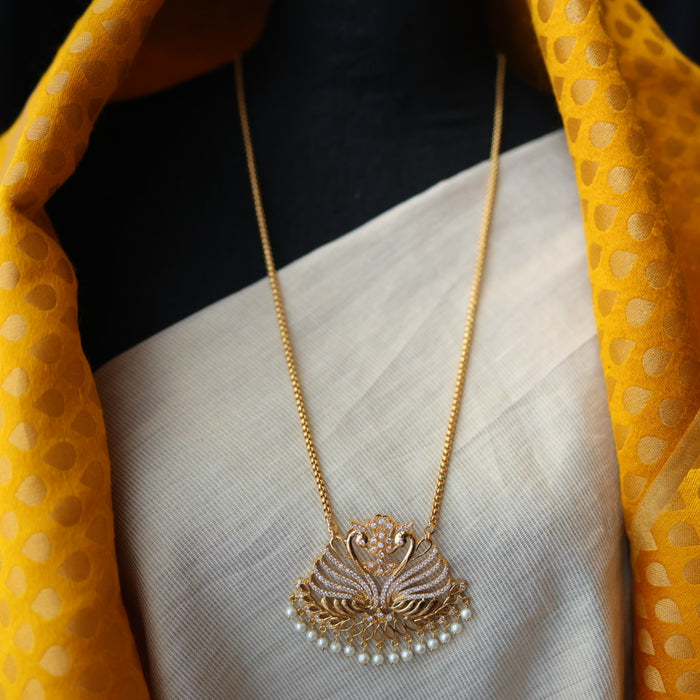 Heritage gold plated padakam long necklace HP53222