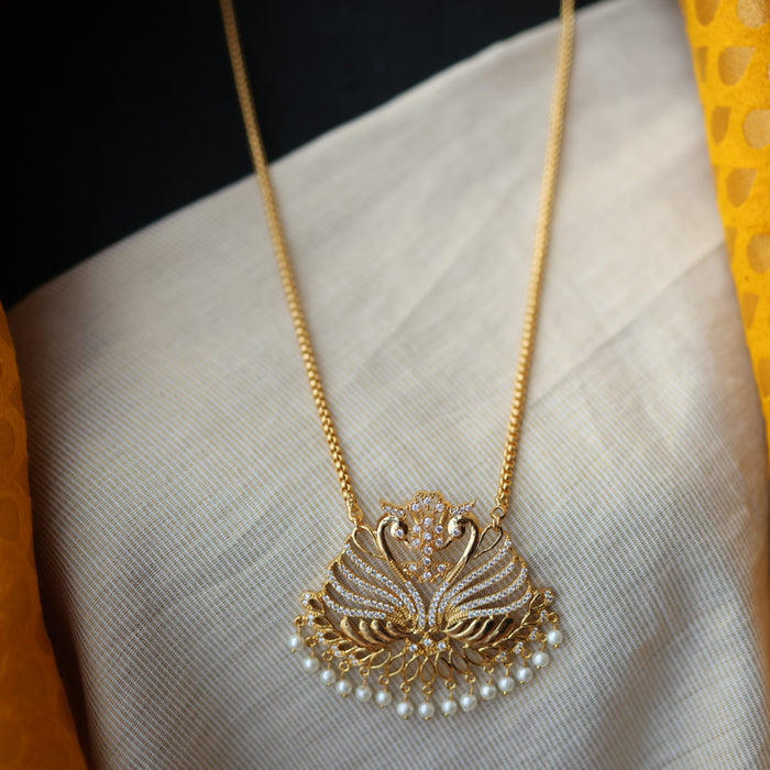 Heritage gold plated padakam long necklace HP53222