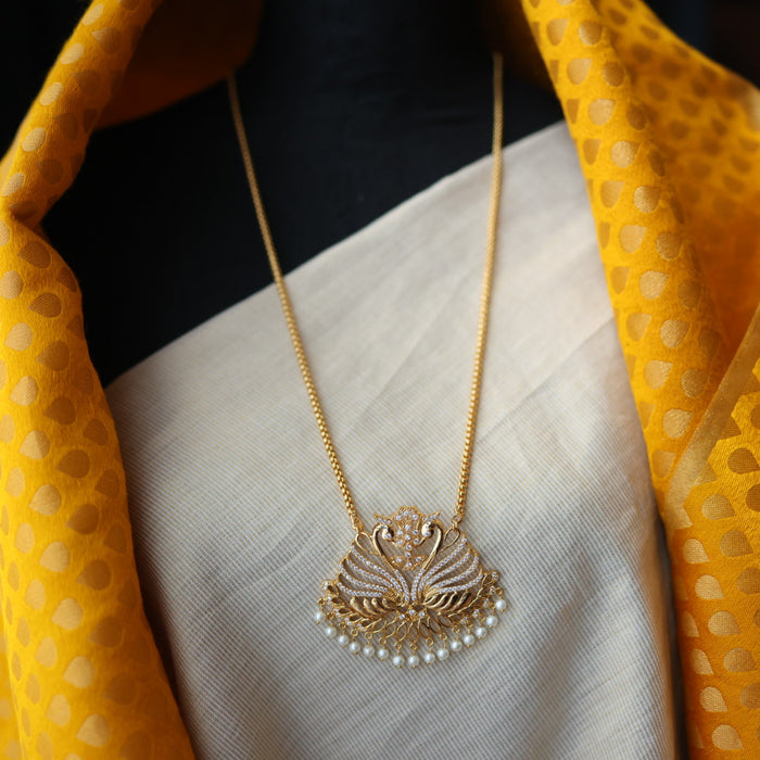 Heritage gold plated padakam long necklace HP53222