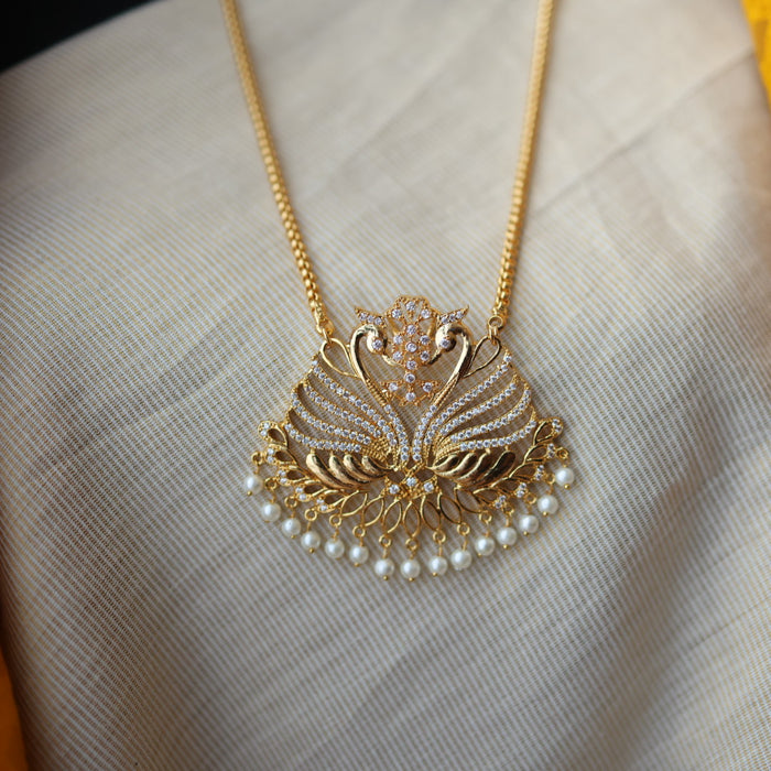 Heritage gold plated padakam long necklace HP53222
