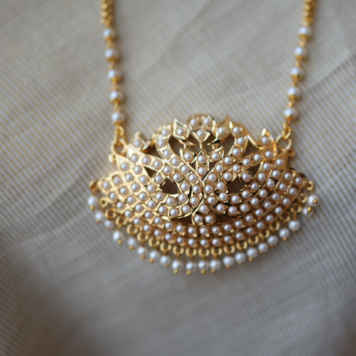Heritage gold plated padakam long necklace HP53255