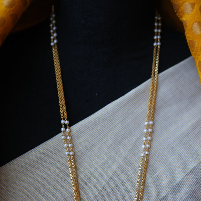 Heritage gold plated padakam long necklace HP53223