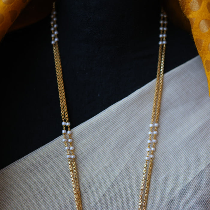 Heritage gold plated padakam long necklace HP53223