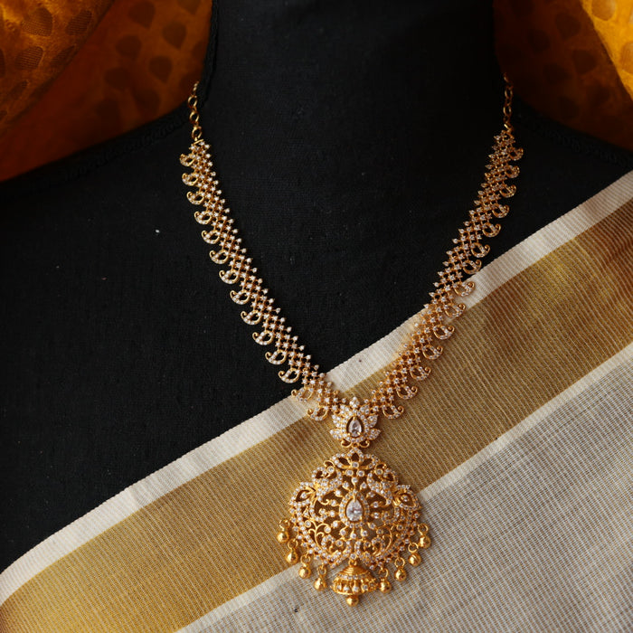 Heritage gold plated padakam long and short necklace set HL271