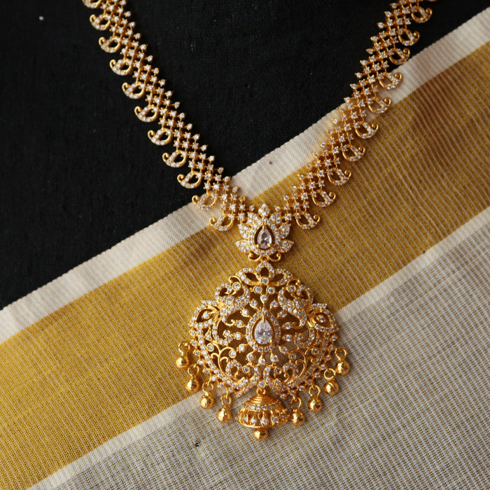 Heritage gold plated padakam long and short necklace set HL271