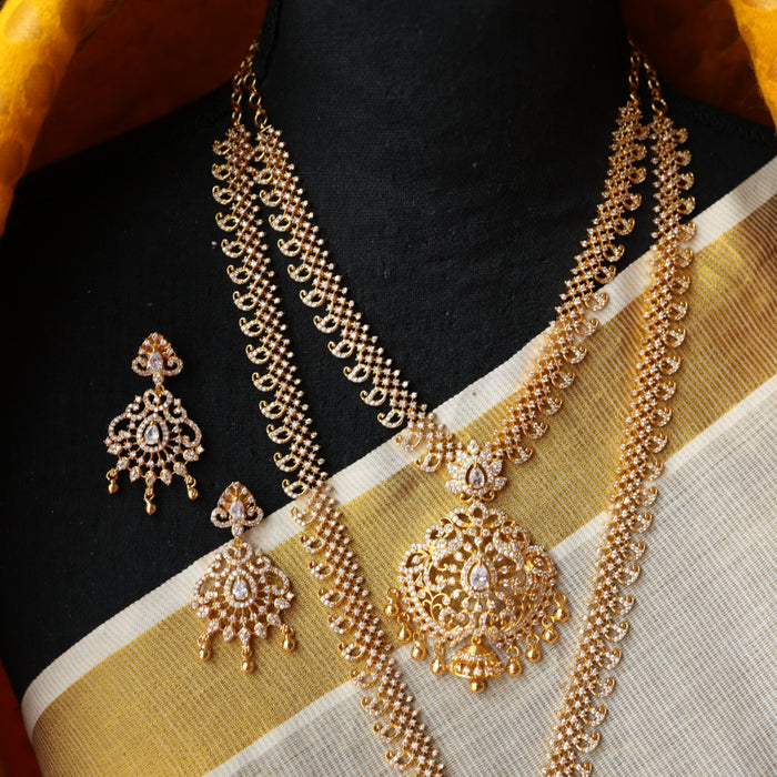 Heritage gold plated padakam long and short necklace set HL271