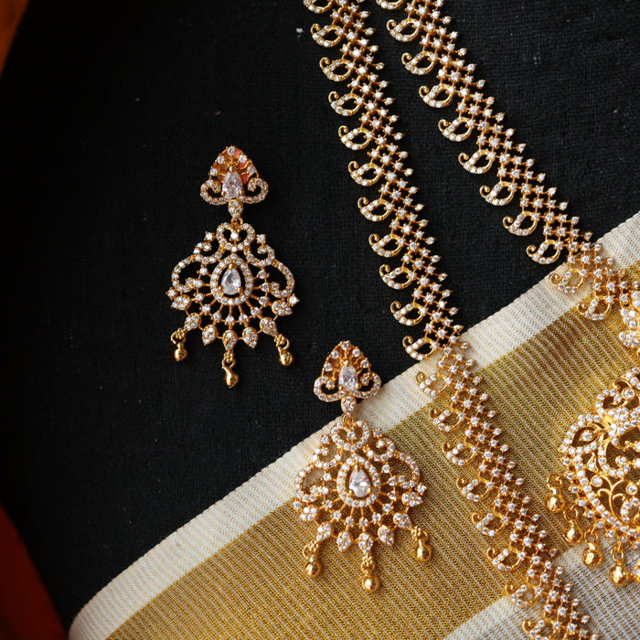 Heritage gold plated padakam long and short necklace set HL271