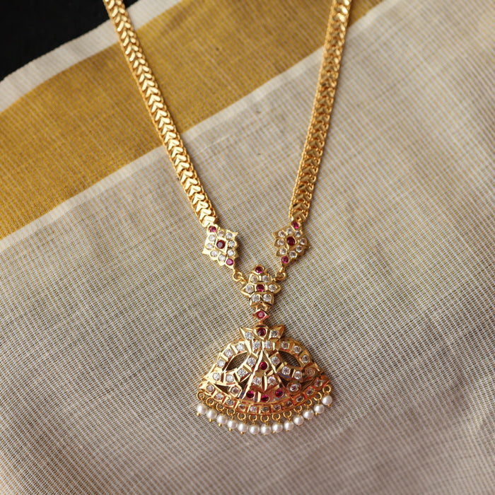Heritage gold plated padakam long necklace HL7611