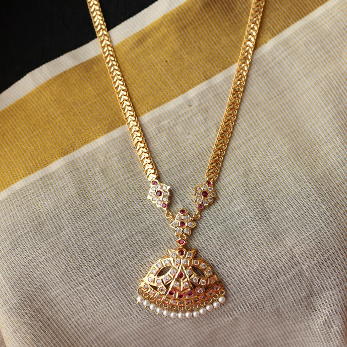 Heritage gold plated padakam long necklace HL7611