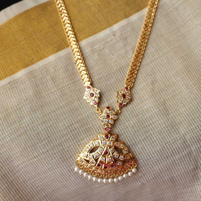Heritage gold plated padakam long necklace HL7611