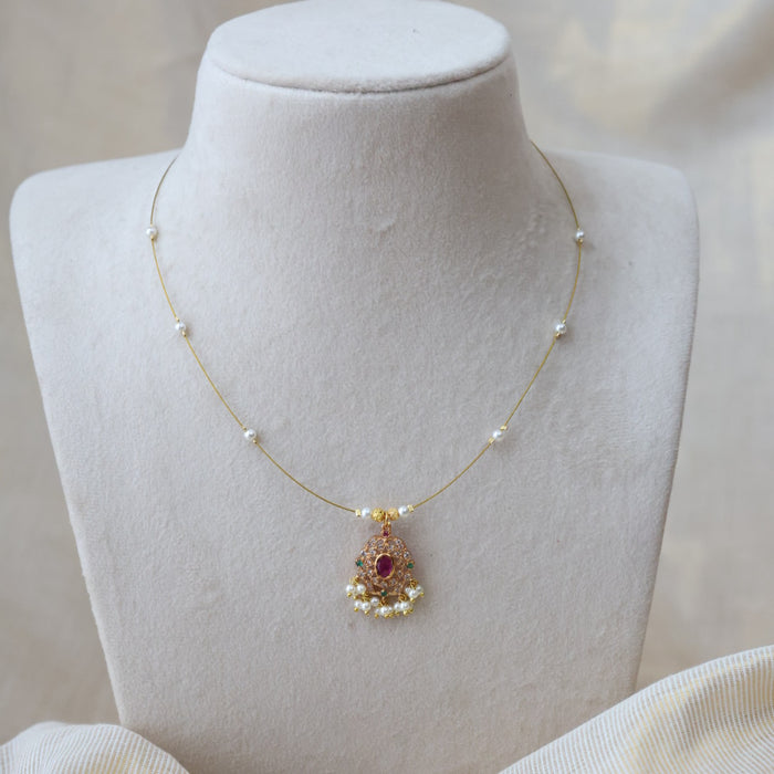 Antique Invisible Necklace - Dainty Minimalist Short Necklace IN645