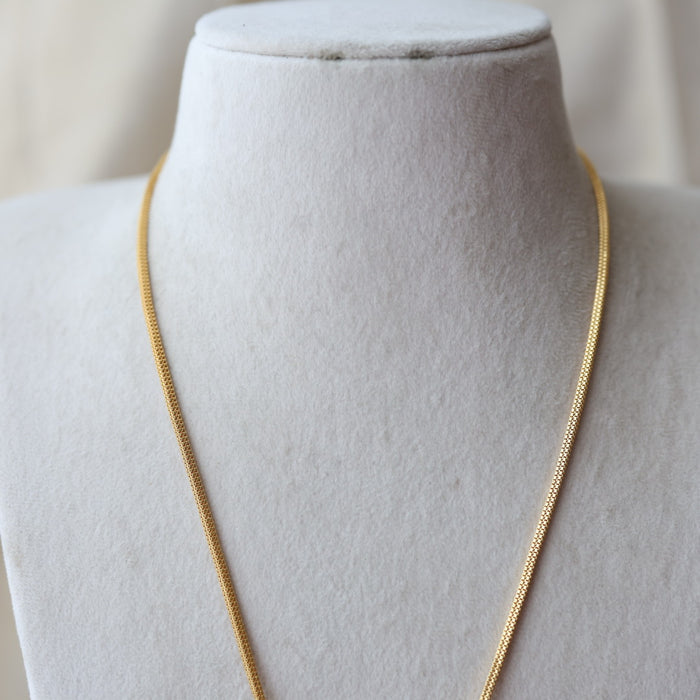 Heritage gold plated ruby white stone long padakam necklace HP9801