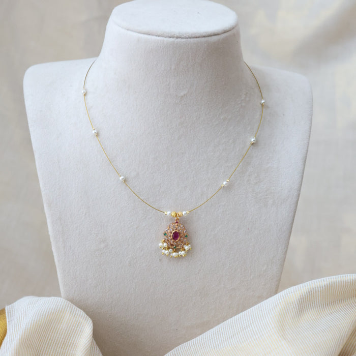 Antique Invisible Necklace - Dainty Minimalist Short Necklace IN645