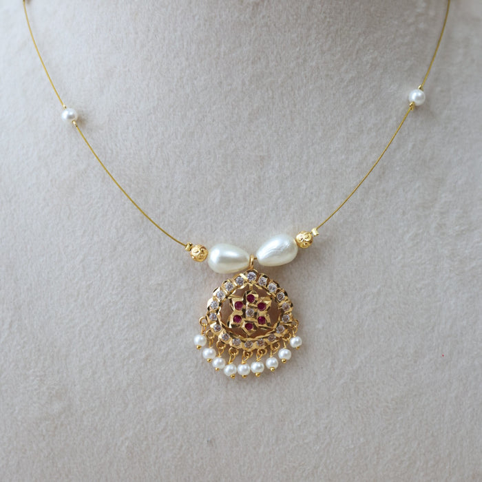 Heritage gold plated invisible short necklace IN647