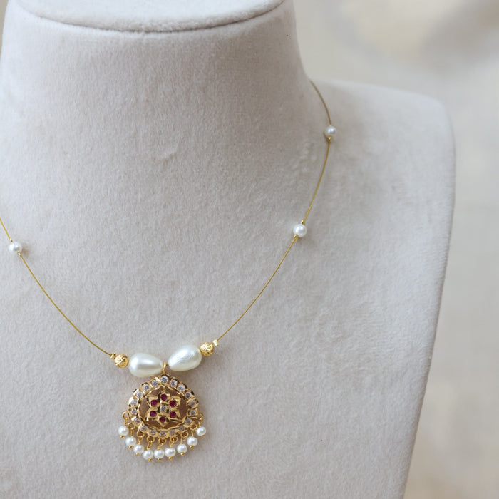 Heritage gold plated invisible short necklace IN647