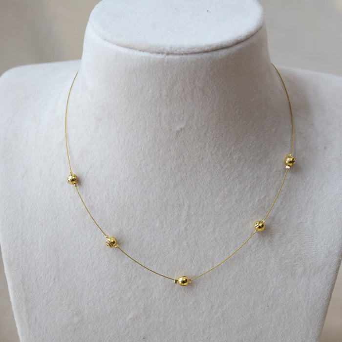 Heritage gold plated invisible short necklace IN653