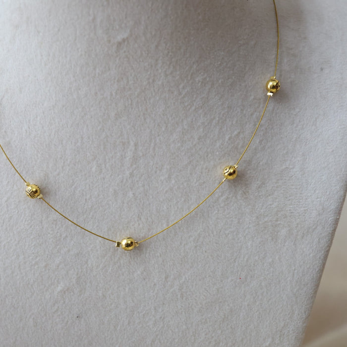 Heritage gold plated invisible short necklace IN653
