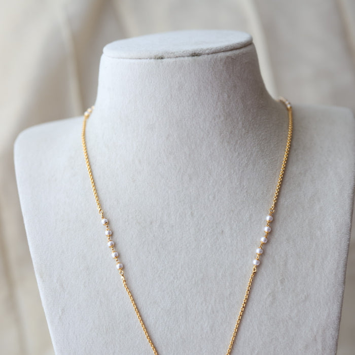 Heritage gold plated ruby white stone pendant necklace HP1723