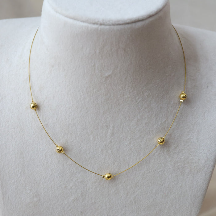 Heritage gold plated invisible short necklace IN653