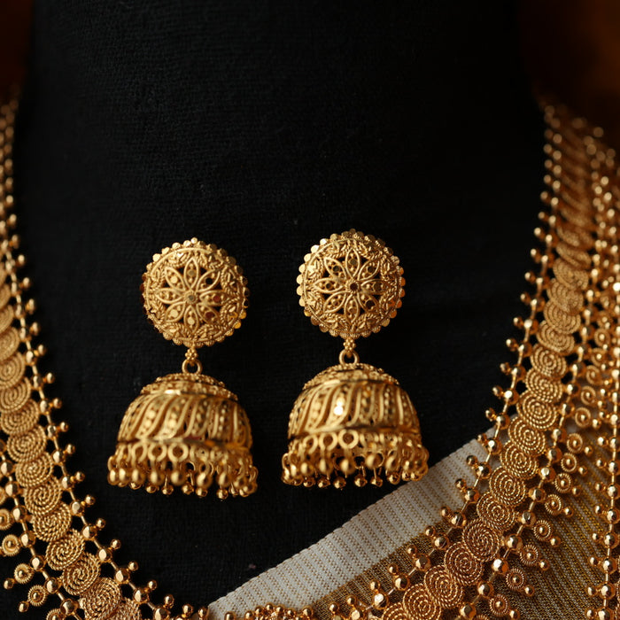 Heritage gold plated padakam long and short necklace set HL6134