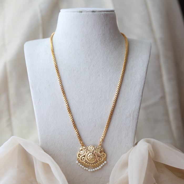 Heritage gold plated gold pendant long necklace HP1283