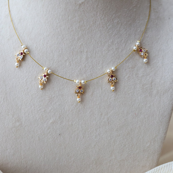 Heritage gold plated invisible short necklace IN6556