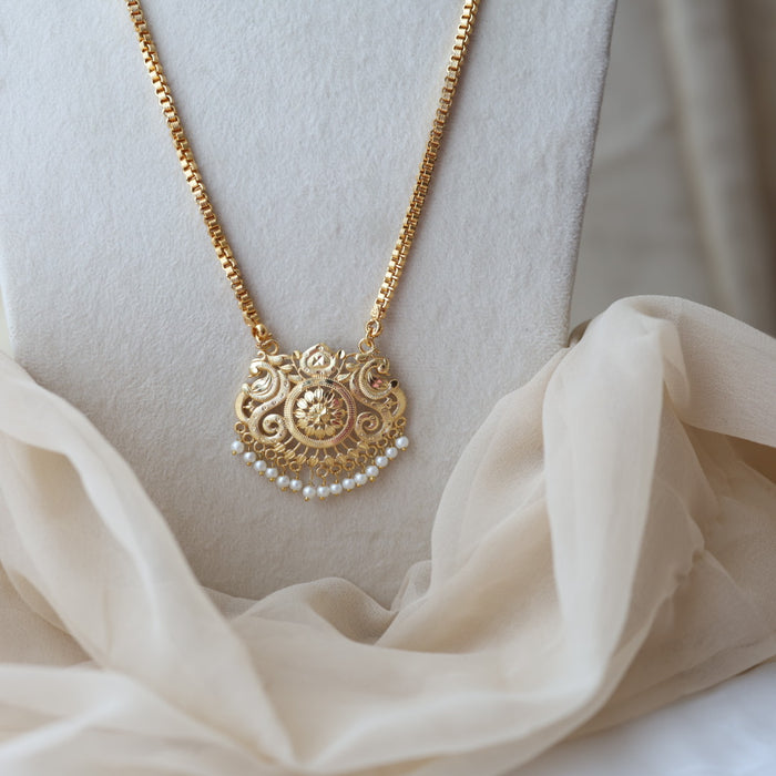 Heritage gold plated gold pendant long necklace HP1283