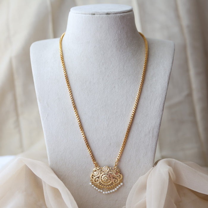 Heritage gold plated gold pendant long necklace HP1283