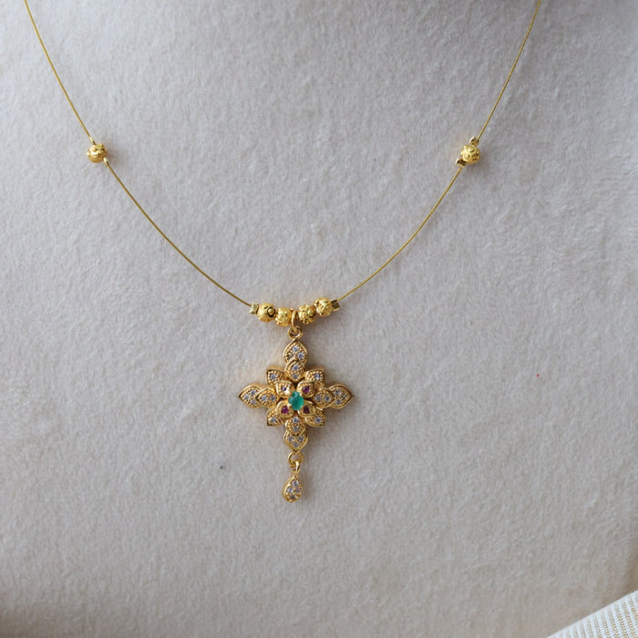 Dainty necklace | invisible transparent floating pendant IN658