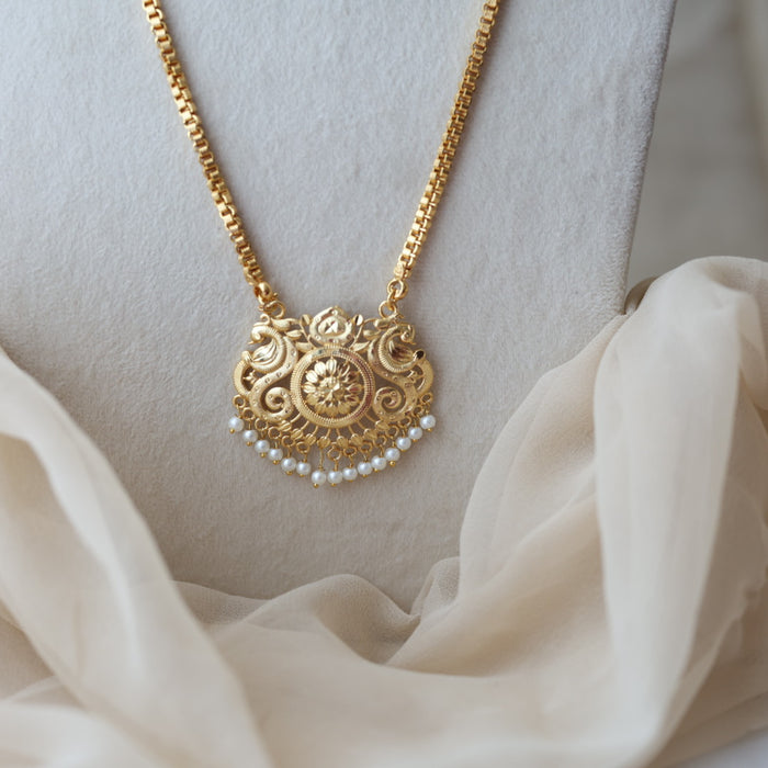 Heritage gold plated gold pendant long necklace HP1283