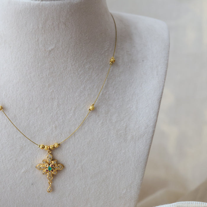 Dainty necklace | invisible transparent floating pendant IN658