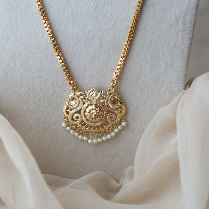 Heritage gold plated gold pendant long necklace HP1283