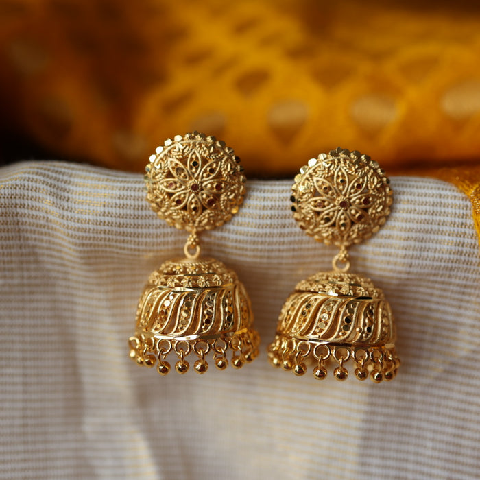 Heritage gold plated jumka earrings HJ202