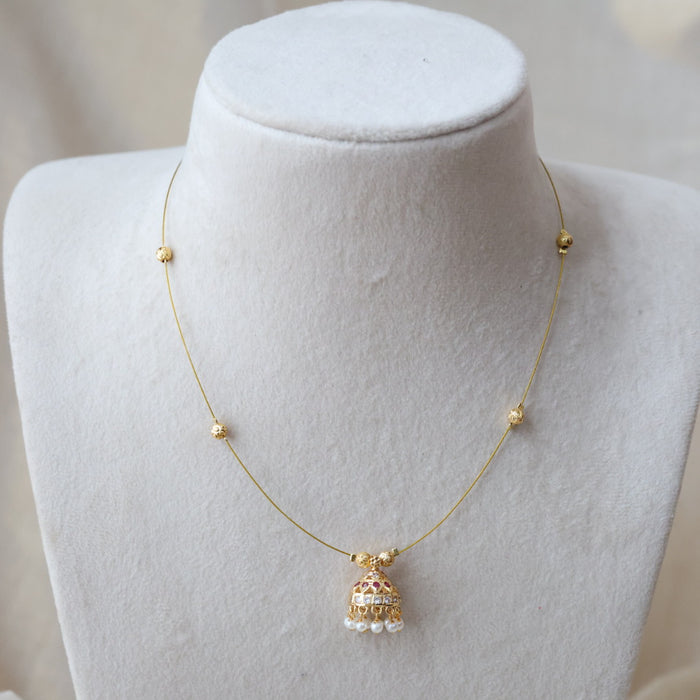 Heritage gold plated invisible short necklace IN661