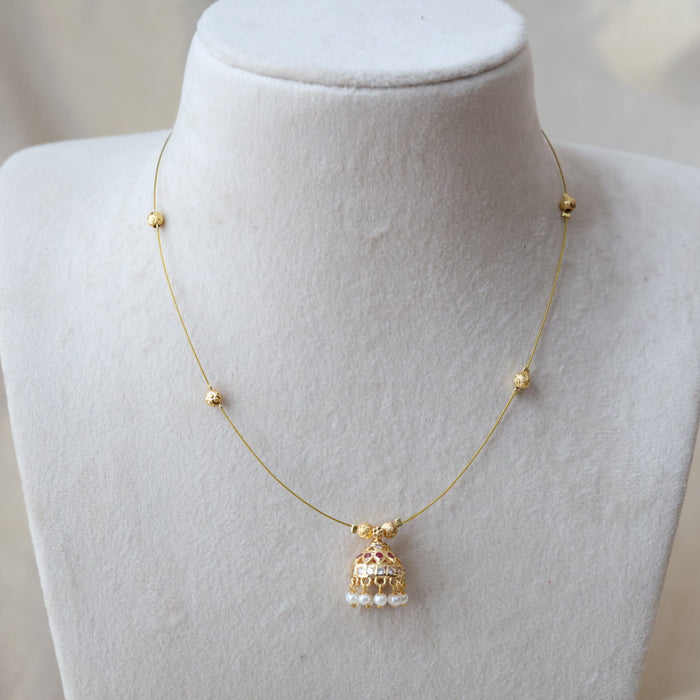 Heritage gold plated invisible short necklace IN661