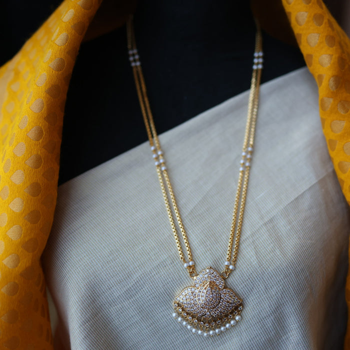 Heritage gold plated padakam long necklace HP6211