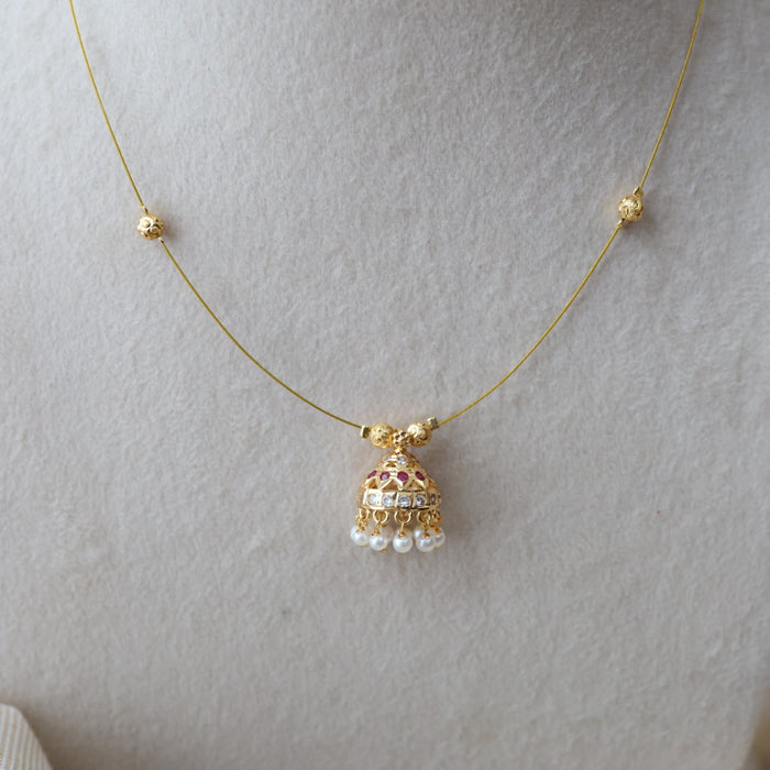 Heritage gold plated invisible short necklace IN661