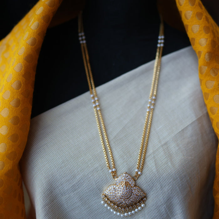 Heritage gold plated padakam long necklace HP6211