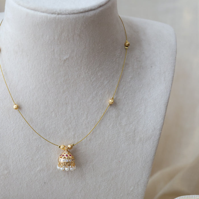 Heritage gold plated invisible short necklace IN661