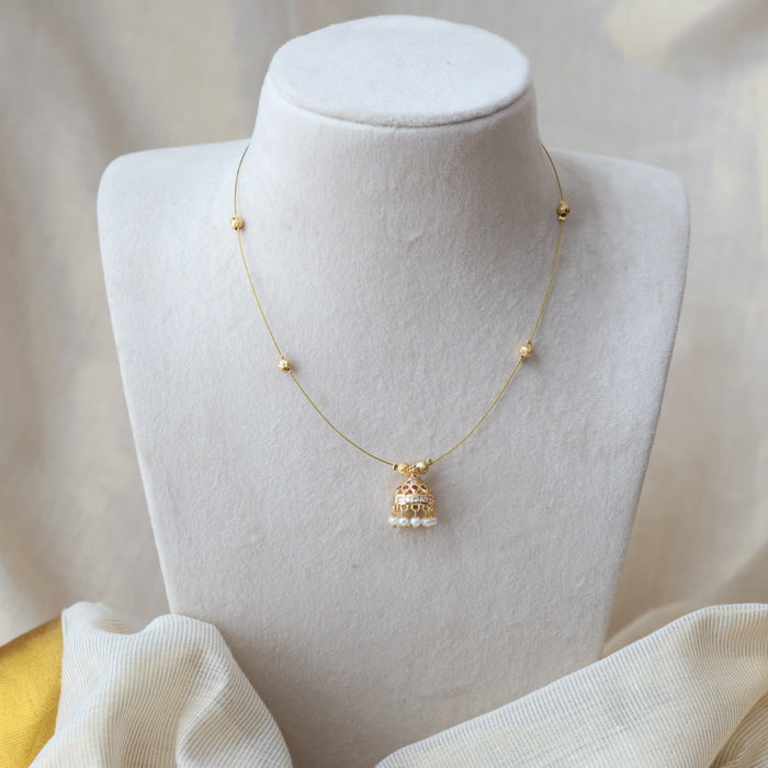 Heritage gold plated invisible short necklace IN661