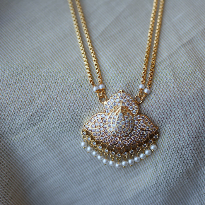 Heritage gold plated padakam long necklace HP6211