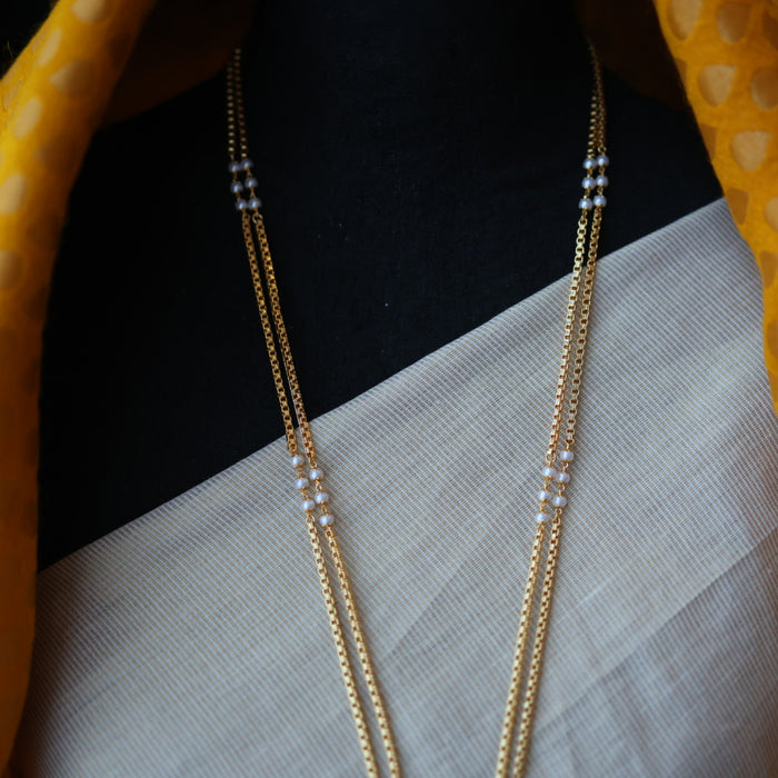 Heritage gold plated padakam long necklace HP6211
