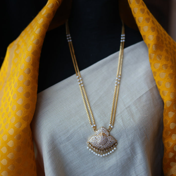 Heritage gold plated padakam long necklace HP6211