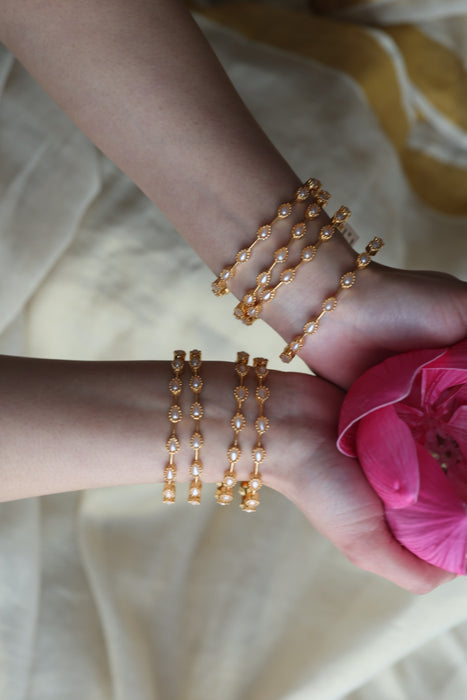Heritage gold plated pearl bangle HB6889