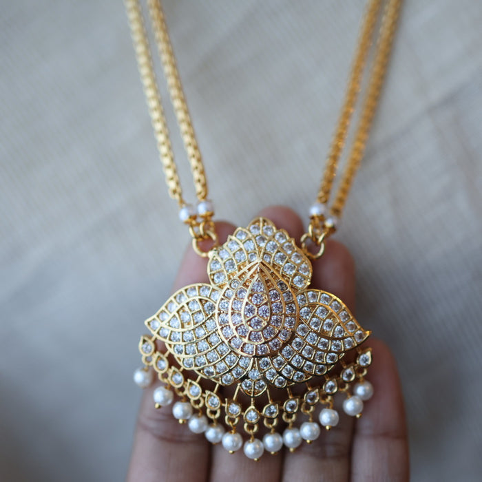 Heritage gold plated padakam long necklace HP6211