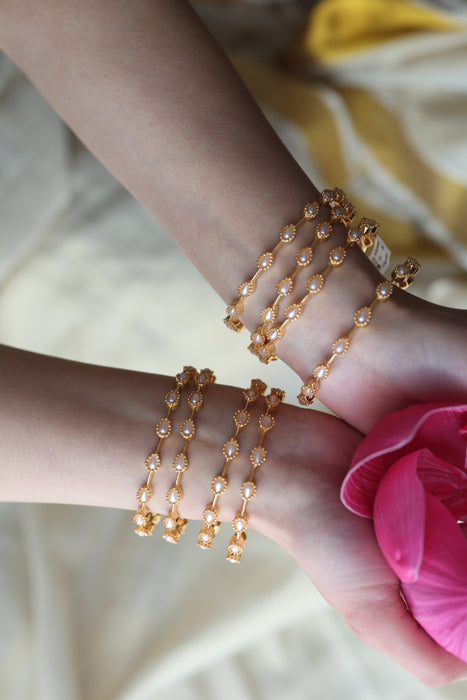 Heritage gold plated pearl bangle HB6889