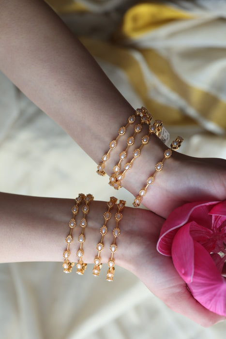 Heritage gold plated pearl bangle HB6889