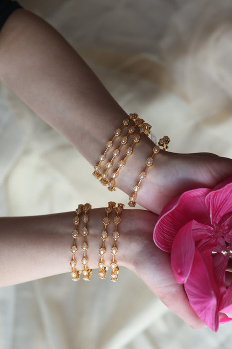 Heritage gold plated pearl bangle HB6889