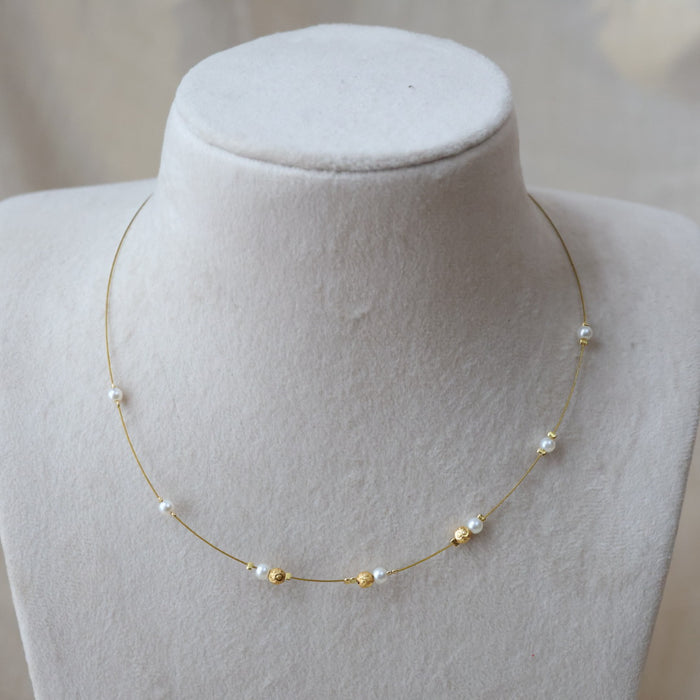Heritage gold plated invisible short necklace IN667