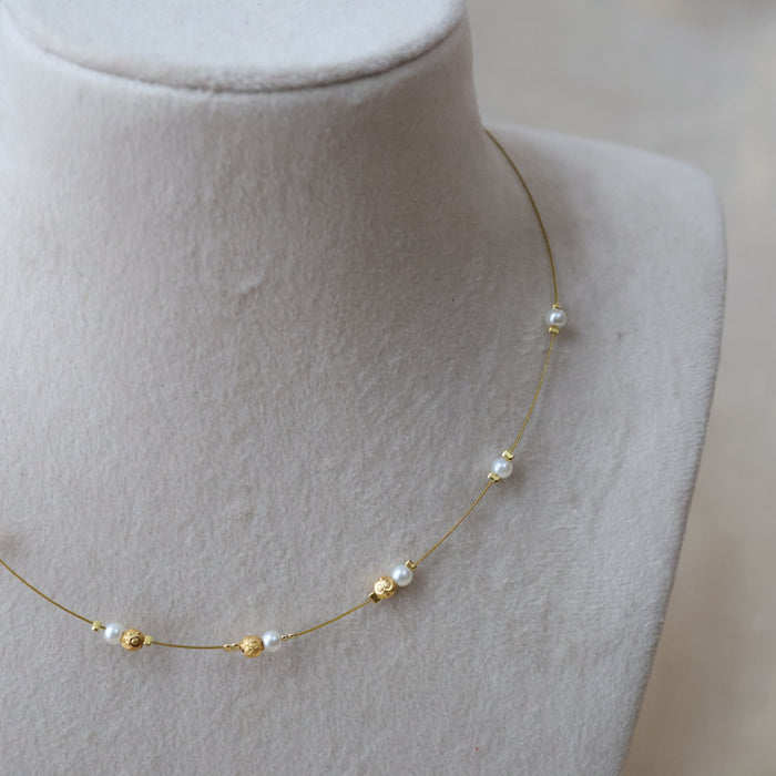 Heritage gold plated invisible short necklace IN667